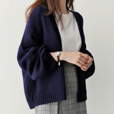 Women Outerwear Knitted Cardigan Loose Long sleeve