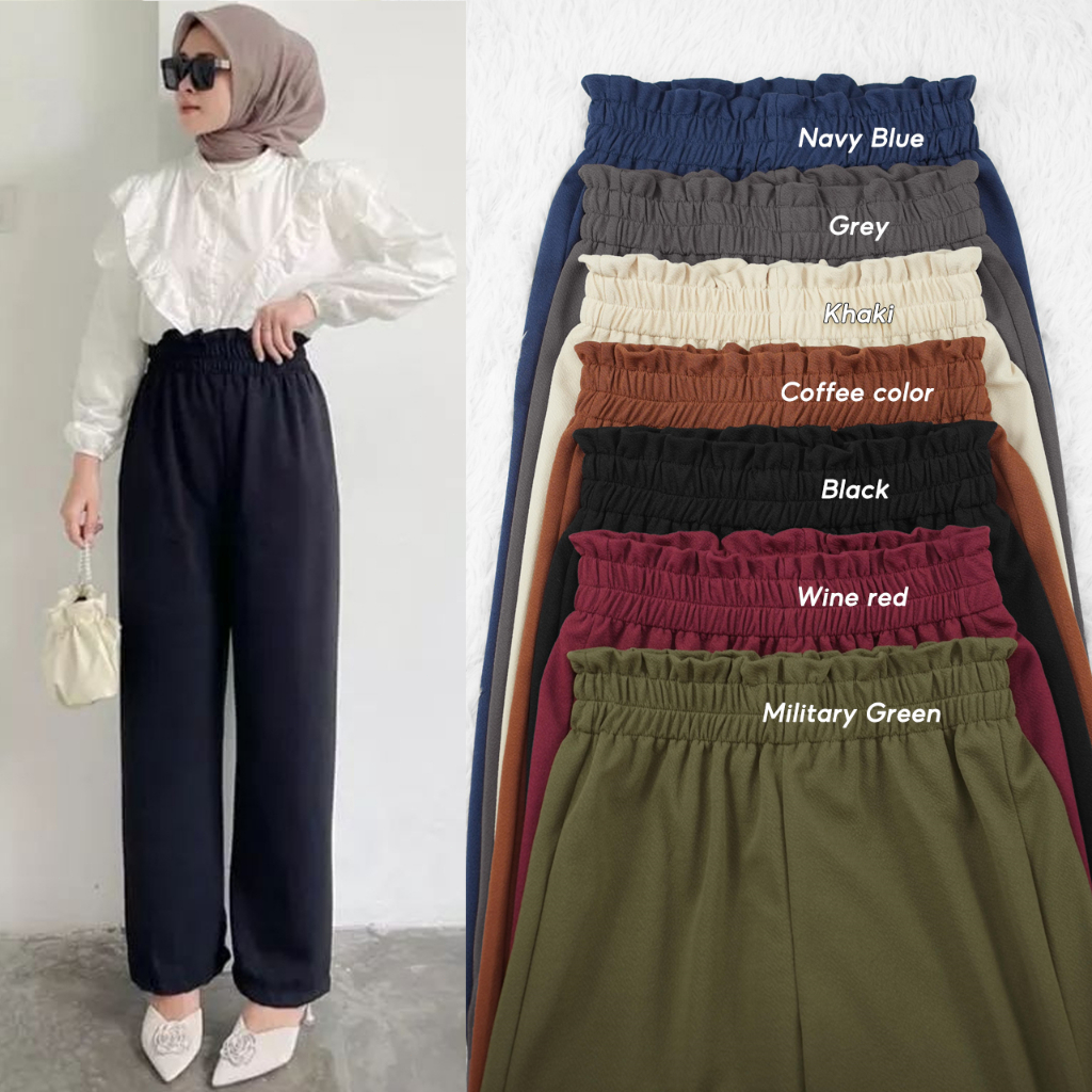 Slack Pants For Women Casual Loose Solid Color High Waisted Baggy Pants